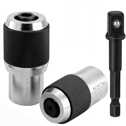 3PCS Adjustable Tap Socket Set, 3/8" Drive Tap Holder Adapter, for #6-1/4" & 1/4"-1/2" Taps, Reamer & Tap Chuck for Ratchet Wrench, Mechanical Repair Tapping Tools
