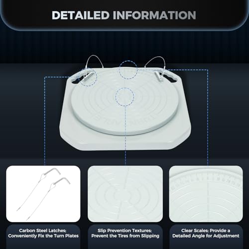 5Ton Wheel Alignment Tool Wheel Alignment Turn Plates With Transition Blocks & Thrust Pads,2Pack Wheel Alignment Turntable Turn Plates 360 Rotating Turn Plate Front End Wheel Tool For Car Truck