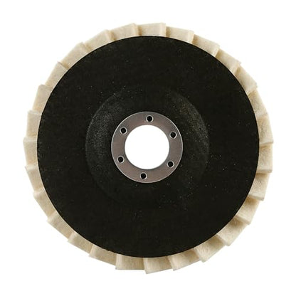 LOZLIN Wool Felt Polishing Wheels, Buffing Discs for Angle Grinder, High Density Buffing Pads for Metal Stainless Steel Aluminum Stone Glass Polishing, Mirror Finish Restoration-3PCS 5 Inch 7/8" Arbor