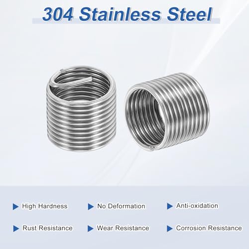 PATIKIL Wire Thread Inserts 3/8-24 UNF 1.5D 14.2mm, 20Pcs 304 Stainless Steel Helical Coiled Wire Screw Threaded Sleeve Sheath for Mechanical Equipment Automotive Repairs - size: 3/8-24 UNF, 14.2mm