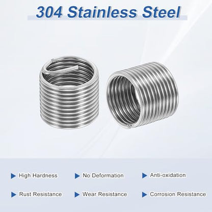 PATIKIL Wire Thread Inserts 3/8-24 UNF 1.5D 14.2mm, 20Pcs 304 Stainless Steel Helical Coiled Wire Screw Threaded Sleeve Sheath for Mechanical Equipment Automotive Repairs - size: 3/8-24 UNF, 14.2mm