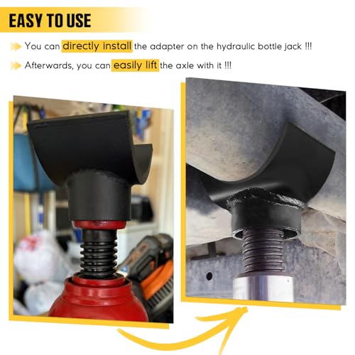 PTNHZ Steel Bottle Jack Adapter Lifting Axle Saddle for 4 Inch Tube Black - size: 4"