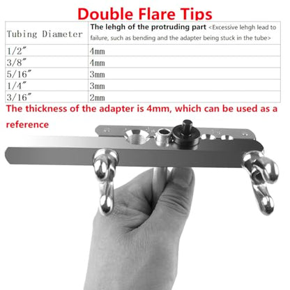 Brake Line Flaring Tool Kit, 3/16", 1/4", 5/16", 3/8" and 1/2” Double & Single Tubing Flare Tool for Copper and Aluminum Fuel Line Tube