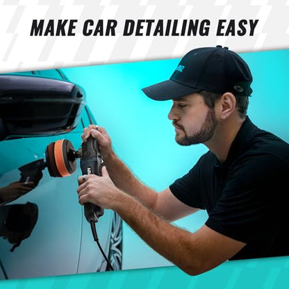 AUTIWOZ Car Polisher Buffer, 4 Inch/5 Inch Rotary Car Buffer Polisher 6 Variable Speed 2500-4500rpm, Polishing for Car Detailing Boat Sanding Polishing and Waxing, W04