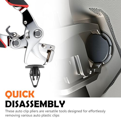 2026 New Car Clip Pliers and Disassembly Tools,Stainless Steel Spring Loaded Clip Removal Pliers,Universal Clips Removal Tool for Car Interior Panel Bumper Door Clips Rivets