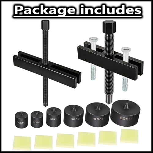 Bonbo 522 Large Gear Puller + 7393 Gear & Pulley Puller + 8056 Shaft Protector Set, 3-in-1 Master Removal Tool Kit for Timing Gears, Fan Pulleys & Harmonic Balancers, 8-Piece Heavy Duty Set