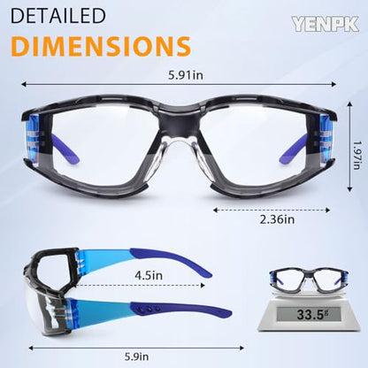 Safety Glasses for Men and Women, Anti-Fog UV Protection, Clear Lens Eye Protection Glasses Impact Resistant - color: 12pack-clear