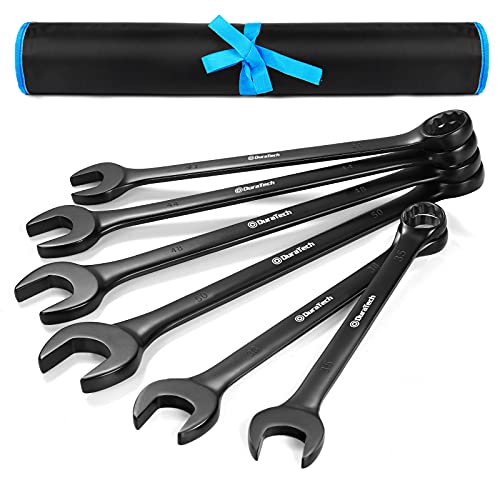 DURATECH Jumbo Combination Wrench Set, Metric, CR-V Steel | Black Electrocoat，35mm, 38mm, 41mm, 44mm, 48mm, 50mm wrench， with Pouch - size: Metric