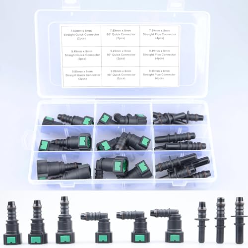 AC PERFORMANCE 24PCS Assorted Fuel Line Quick Connector Kit, SAE 7.89mm & 9.49mm & 9.89mm to 8mm - color: Quick Connector Kit, size: 24PCS - Assortment - 8mm