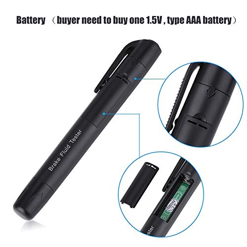 Brake Fluid Liquid Tester, Auto Diagnostic Testing Tool, Oil Moisture Analyzer with 5 LED Indicators, Auto Diagnostic Checker Tool for DOT3 DOT4 Brake Fluid，Father'Day Gift
