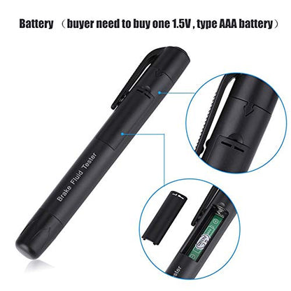 Brake Fluid Liquid Tester, Auto Diagnostic Testing Tool, Oil Moisture Analyzer with 5 LED Indicators, Auto Diagnostic Checker Tool for DOT3 DOT4 Brake Fluid，Father'Day Gift