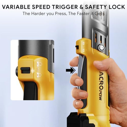 ACROPOW 3/8" Cordless Ratchet Wrench, Compatible with DEWALT 20V Battery, 74Ft-Lbs Brushless Motor Electric Ratchet with Variable Speed, Sockets Set, Adapters and Tool Bag（No Battery and Charger） - size: 13 PCS