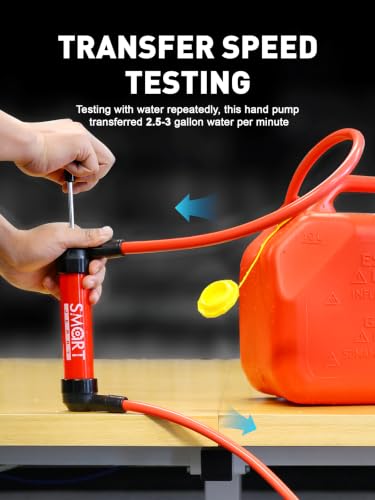 Cordless Fuel Transfer Pump, Gas Siphon Pump for Gasoline, Hand Siphon Pump | Portable Fluid Transfer Pump for Oil, Gasoline, Transmission, and Water, Liquid Fuel Syphon Pump, Max 3 GPM High Flow