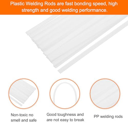 MECCANIXITY 10pcs 13 Inch Plastic Welding Rods PP Welding Strips Welder Rods for Car Bumper, Kayak Repair, Plastic Welder, White - color: White, size: 13 Inch