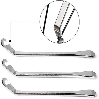 5 Pcss Stainless Steel Bike Tire Lever Bicycle Levers Tyre Spoon Iron Changing Tool Tire Pry Crowbar Set for Repair Bike Tube