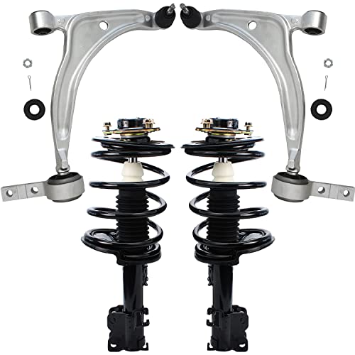 Detroit Axle - 2.5L Front End Suspension Kit for 2002-2006 Nissan Altima 2 | Ready Struts w/Coil Spring Assembly 2 Lower Control Arms w/Ball Joints 2003 2004 2005 Replacement - size: 4CQ2500758/Big Kit
