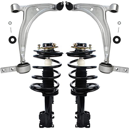 Detroit Axle - 2.5L Front End Suspension Kit for 2002-2006 Nissan Altima 2 | Ready Struts w/Coil Spring Assembly 2 Lower Control Arms w/Ball Joints 2003 2004 2005 Replacement - size: 4CQ2500758/Big Kit