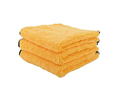 Chemical Guys, Professional Microfiber Towels, 16 x 16 in, Gold, 3 Pack | Ultra-soft, scratch-free towels to buff wax, dry panels and clean glass and interiors, machine washable - color: Yellow, size: 3 Pack