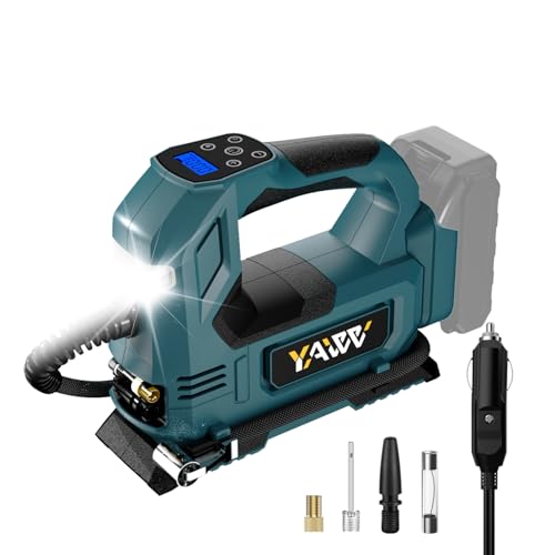 Cordless Tire Inflator Air Compressor Compatible with Makita 18V Battery,160PSI Portable LED Light Handheld Pump with Digital Pressure Gauge Cars Motorcycles Bikes Balls(Battery Not Included)