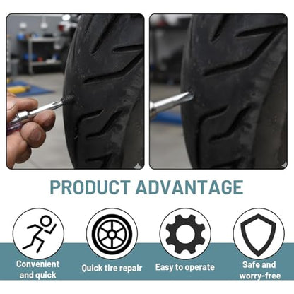 80 PCS Tire Repair Rubber Nail Kit, Tire Plug Kit, Tire Plugs, Complete Tire Repair Screws for Emergency Roadside Puncture Fixes, Includes Screwdriver for DIY Car Maintenance (L*40,S*40)