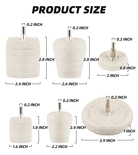 11pcs Buffing Wheel for Drill, Polishing Ball for Drill with 0.25" Hex Shafts, Cotton Polishing Kit for Rotary Tools, Sanding Headlight Rims Manifold Aluminum Chrome Stainless Steel