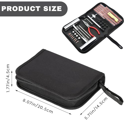 45PCS Car Tire Repair Kits, Heavy Duty Tire Plug Kit to Fix Punctures Plug Flats, Vehicle Patch Repairing Set Accessories, Universal for SUV, RV, Truck, Tractor, Trailer, Motorcyle (45PCS)