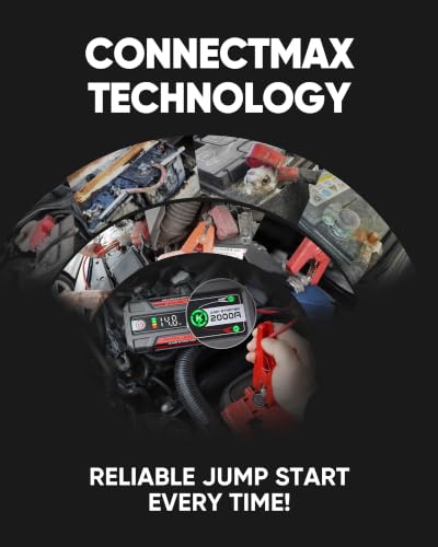 LOKITHOR J400 Jump Starter - 12V 2000A Lithium Battery Jump Pack, Portable Jump Box, Car Starter, Jumper Cables - for Up to 8.0L Gas & 6.0L Diesel Engines | ConnectMax Tech - Smart Digital Display - color: Red