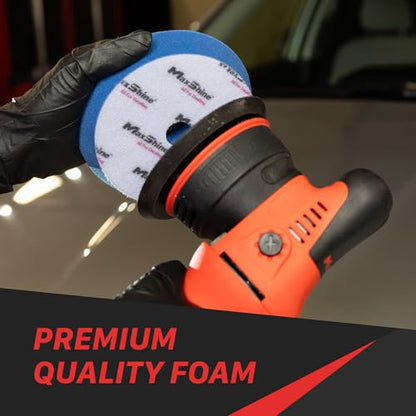 Maxshine 5” Universal High Pro Heavy Cutting Foam Pad – Compatible with DA & Rotary Polishers – Professional Detailing Pad for Aggressive Paint Correction – Washable & Reusable – Hook & Loop Backing - size: 5", style: Heavy Cutting