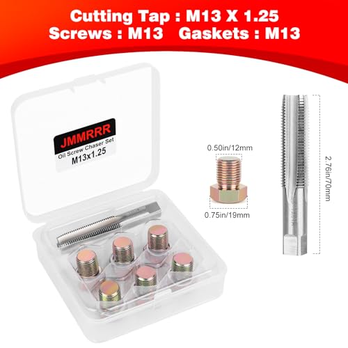 Oil Drain Plug Tap Thread Repair M13x1.25MM Oil Pan Screws Rethread | Oil Drain Plug Thread Repair Tool Kit Oil Pan Screws Rethread Tool - size: M13 X 1.25MM
