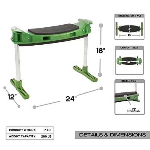 TheXceptional Kneelie with Tush Pad | Kneeling Bench for Gardening | Ergonomic Garden Stool Kneeler with Handles | Garden Kneelers for Gardeners | Made in USA by Vertex Products | Model EX152