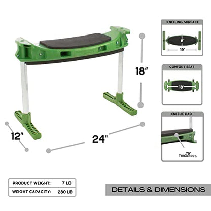 TheXceptional Kneelie with Tush Pad | Kneeling Bench for Gardening | Ergonomic Garden Stool Kneeler with Handles | Garden Kneelers for Gardeners | Made in USA by Vertex Products | Model EX152