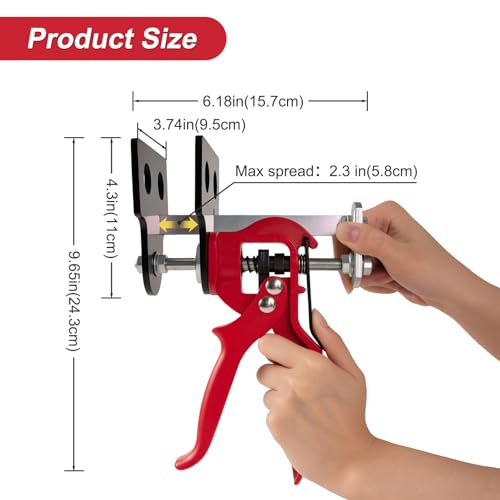 Brake Caliper Compression Tool, 4 Piston Brake Caliper Tool for Single/Twin/Quad Piston Calipers, 29100 Brake Pad Spreader Compatible with Most Cars and Light Trucks (Red)