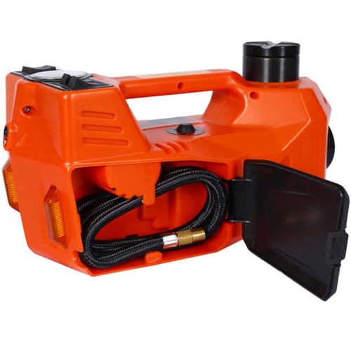 5-Ton 12V Electric Car Jack and Hydraulic Floor Jack Kit with 1/2" Electric Impact Wrench, LED Light, Carry Case, Red Reflector Triangle, Portable Auto Lift for Sedans, SUVs, MPVs, and Trucks