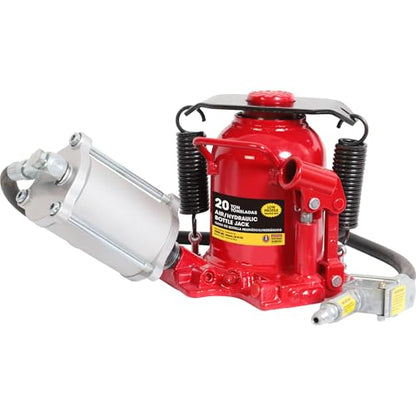 BIG RED TQ20006D-1 Torin Welded Low Profile Pneumatic Hydraulic Car Bottle Jack: Aluminum Alloy Pump and Unique Slow Release Equipment for Auto Repair and House Lift, 20 Ton (40,000 LBs) Capacity, Red - style: 20 Ton(40,000 LBs)-New Lowprofile