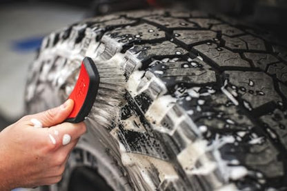 Detail Factory - ProGrip Tire Brush - Ergonomic ProGrip Handle, Stiff Synthetic Bristles, Ergonomic Design, Clean Your Tires with Ease - Octane Underglow - color: Pink/Blue, size: Standard