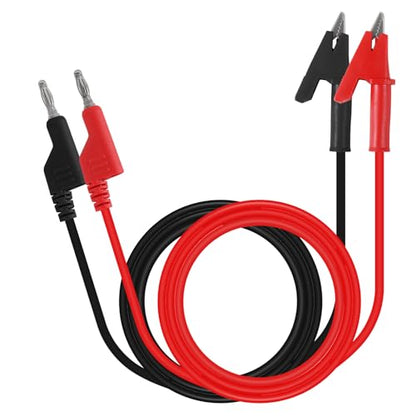 4mm Banana to Alligator Clip Plug Test Leads Multimeter Electrical 4mm Banana Stackable Plug Silicone Flexible Copper Cable 1 Meter for Multimeter Electrical Testing - color: 1set banana to alligator clip