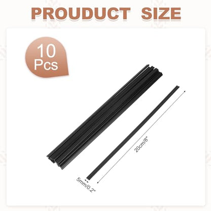 MECCANIXITY 8 Inch Plastic Welding Rods, Double Strand Round Sticks ABS Welding Rods for Plastic Welder Kayak Car Bumper Repair Pack of 10 2.5x5mm, Black - color: Black, size: 8 Inch