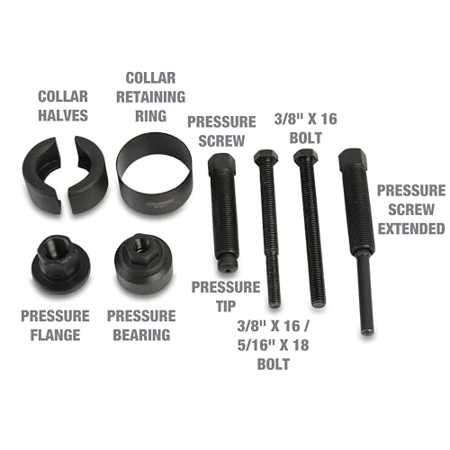 OEMTOOLS Power Steering Pulley Puller and Installer Kit, Removes and Installs Power Steering Pump Pulleys on Most Domestic Vehicles, Ford, GM, VW, 37031 Green Case