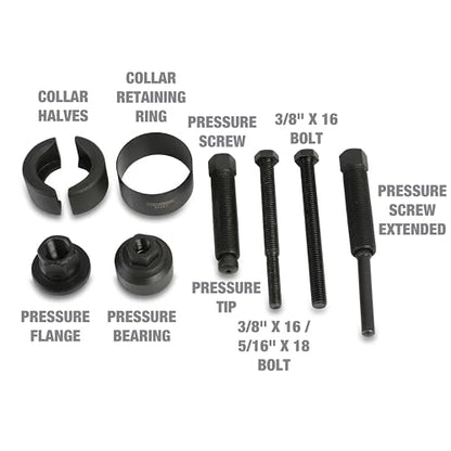 OEMTOOLS Power Steering Pulley Puller and Installer Kit, Removes and Installs Power Steering Pump Pulleys on Most Domestic Vehicles, Ford, GM, VW, 37031 Green Case