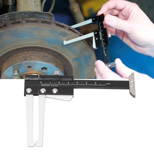 Disc Brake Micrometer Metric Brake Disc Depth Measuring Caliper, 0-60mm High Precise Tire Tread Depth Gauge 0.1mm Accuracy Portable, Manual Auto Brake Disc Depth Gauge