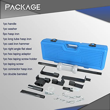 ATPEAM 13pcs Slide Hammer Dent Puller Set | Heavy Duty Dent Puller Set w/10lbs Slide Hammer Auto Body Truck Repair Took Kits