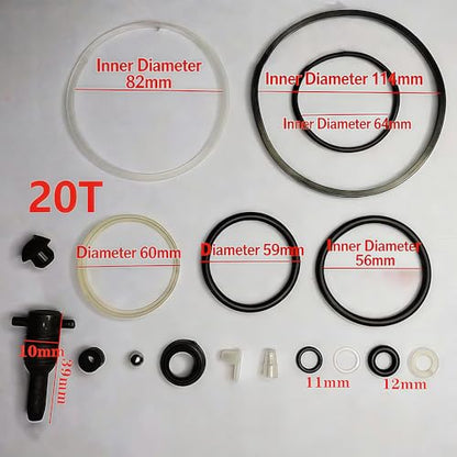 20 Ton Vertical Bottle Jack Repair Kit, Hydraulic Jack Full Oil Seal & O-Ring Replacement Tool Set