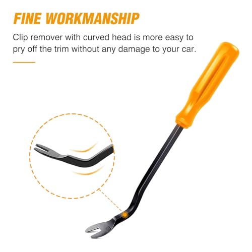 GOOACC Car Panel/Upholstery Fastener Remover Ergonomic Stainless Steel | Easily Removes Plastic Fasteners Reduces Damage to Panels and Loss of Clips Yellow - color: Yellow, size: 1Pc Remover