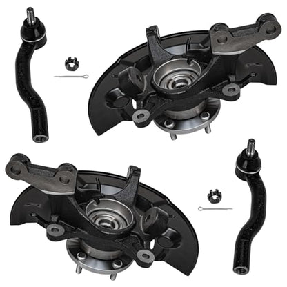 Detroit Axle - 2.5L Front 4pc Steering Knuckles Kit for 2012-2017 Toyota Camry, 2 Steering Knuckles & Wheel Bearing Hubs 2 Outer Tie Rod Ends 2013 2014 2015 2016 Replacement - size: 4SU50407/Kit