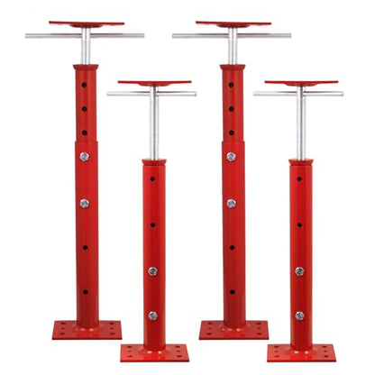 4 Pack House Jacks for Leveling 19''-36''Adjustable Support Jack,17636LBS Max Capacity Each Screw Pole Jack,for Temporary Support for Leveling-Red