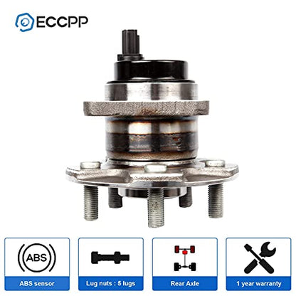 ECCPP 2-Piece 512403 Wheel Hub Bearing for Toyota Corolla 2009-2019 | for Pontiac Vibe 2009-2010 5 lugs w/ABS Sensor Pre-Greased Sealed - size: 512403*2