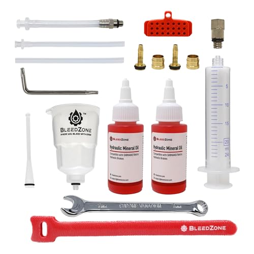BleedZone Master Tektro TRP 4 Piston Brake Bleed Kit with 120ml Premium Mineral Oil, Hydraulic Bike Brake Bleeder Kit for Tektro & TRP Brakes, Reusable Tools, Syringe & Hose Hydraulic Maintenance - style: 4 Piston Brake