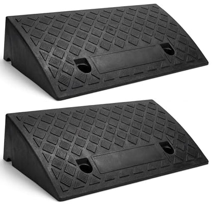 5" Rise Threshold Ramps for Doorways, Curb Ramps for Driveway 2 Pack, 6614lbs Capacity Portable Rubber Wheelchair Ramp, Driveway Ramp for Car, Cart, Hand Truck, Motorcycle, Bikes, Dollies