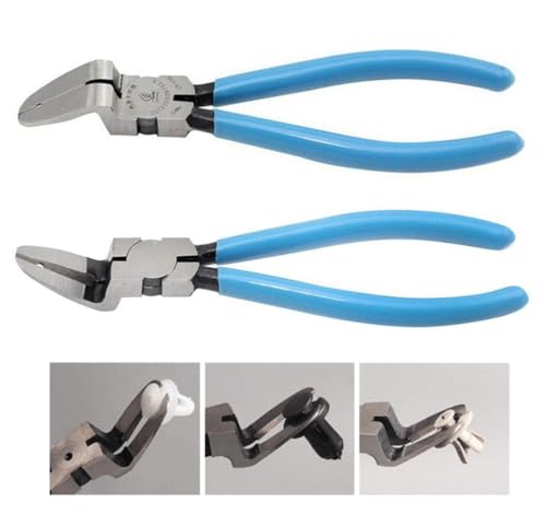 Diagonal Cutting Pliers Wire Flush Cutters Car Push Retainer Rivet Trim Clip Pry Puller Clips Panel Assortments Puller Auto Body Tools (Light Blue)