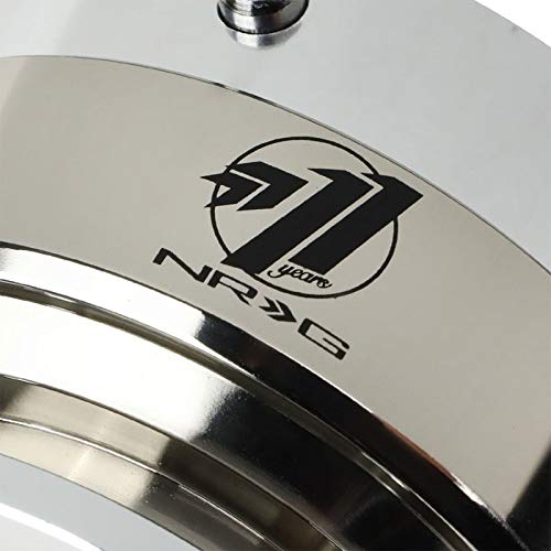 NRG (SRK-200) Silver Shinny Body Aluminum GEN 2.0 Racing Performance Steering Wheel Quick Release Adapter Fit 2-Way 6-Hole Pattern Design - color: Silver